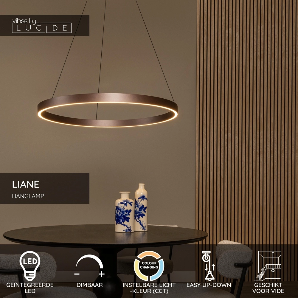 Lampe pendante de conception Liane brun rouille Ø 80cm Lucide Vibes 5411212461124