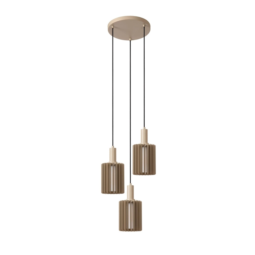 Lampe pendante à 3 lampes Lambres taupe