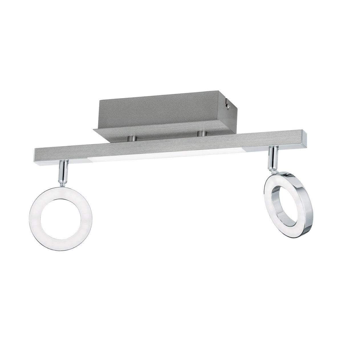 Spot de plafond LED Cardillio 1 Gris métallisé à 2 lumières