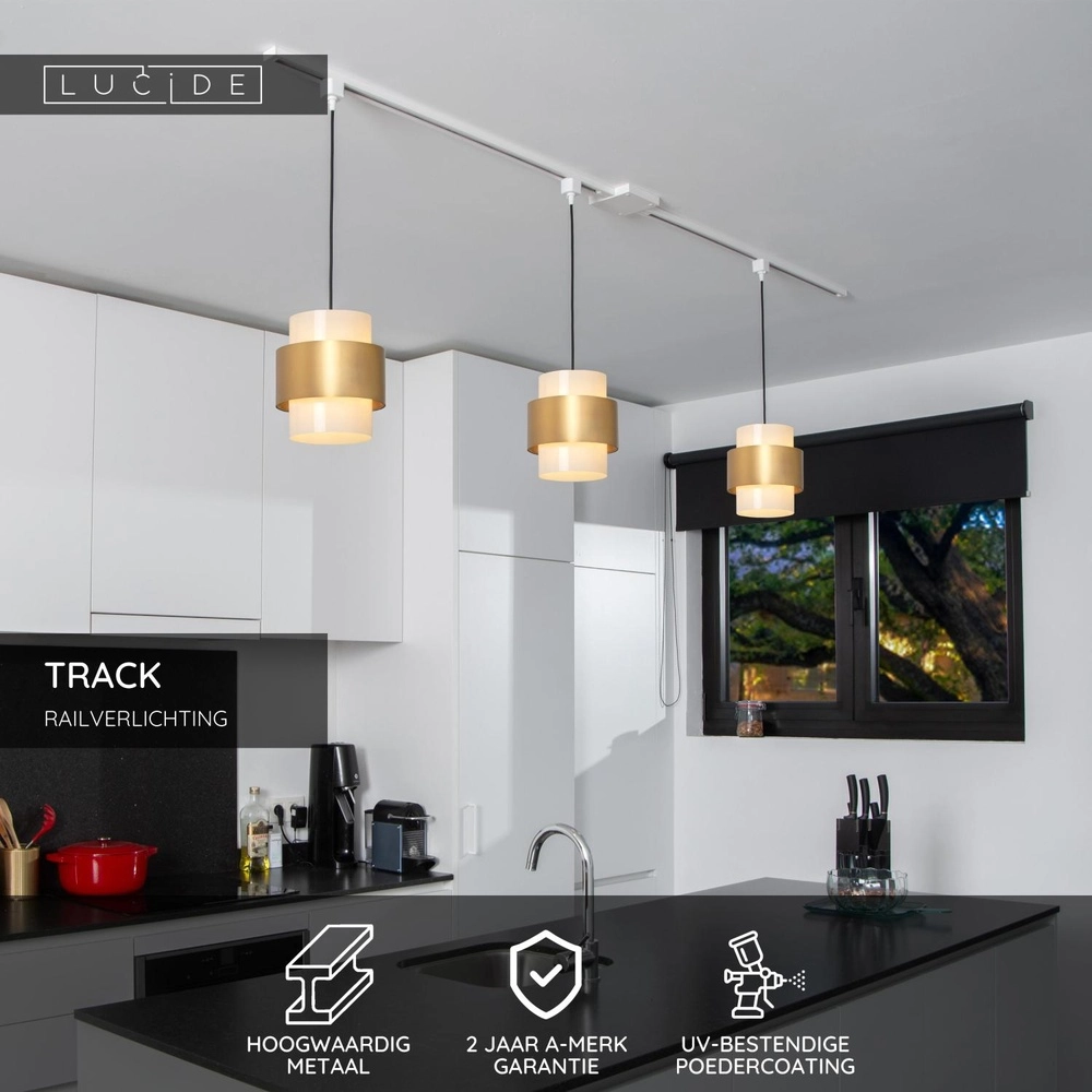 Adaptateur de lampe suspendue à rail Track Blanc monophasé Lucide 5411212093868