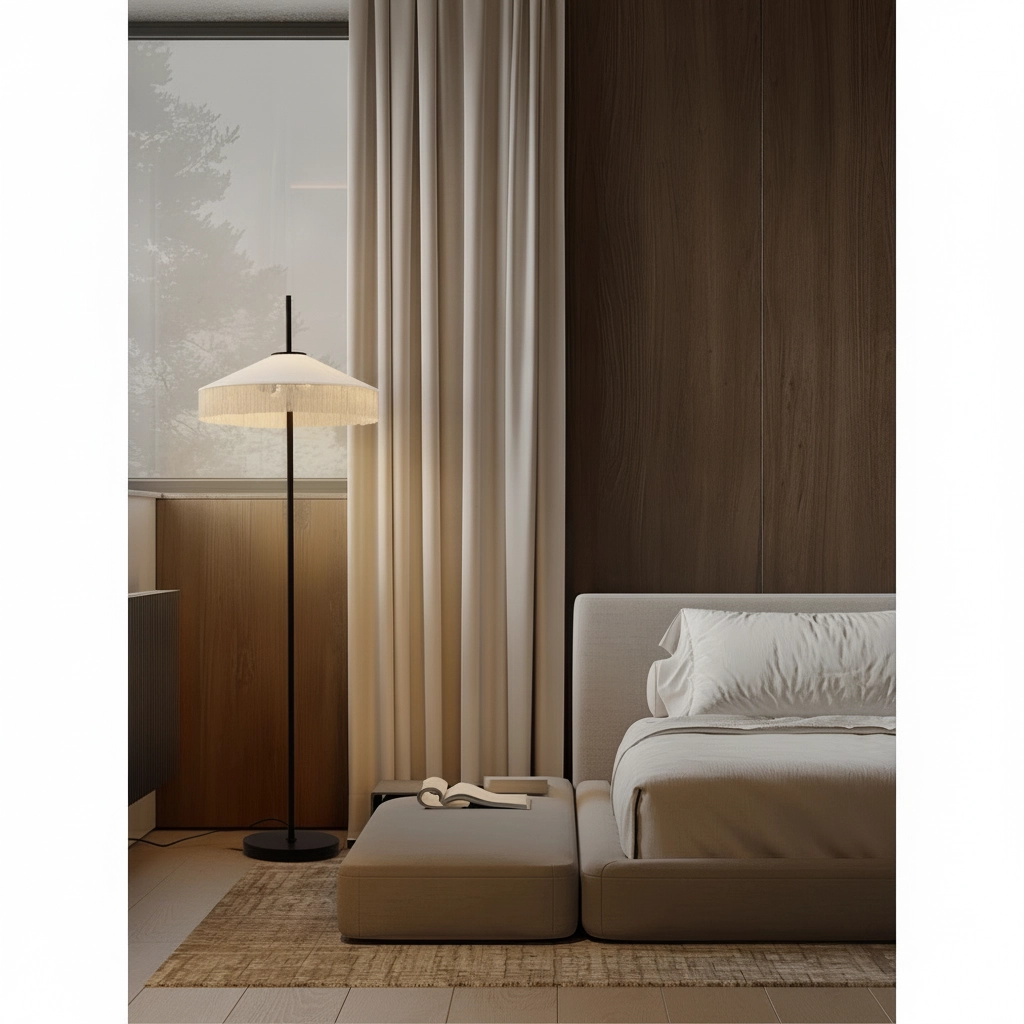 Lampe sur pied Tiffany Velvy beige
