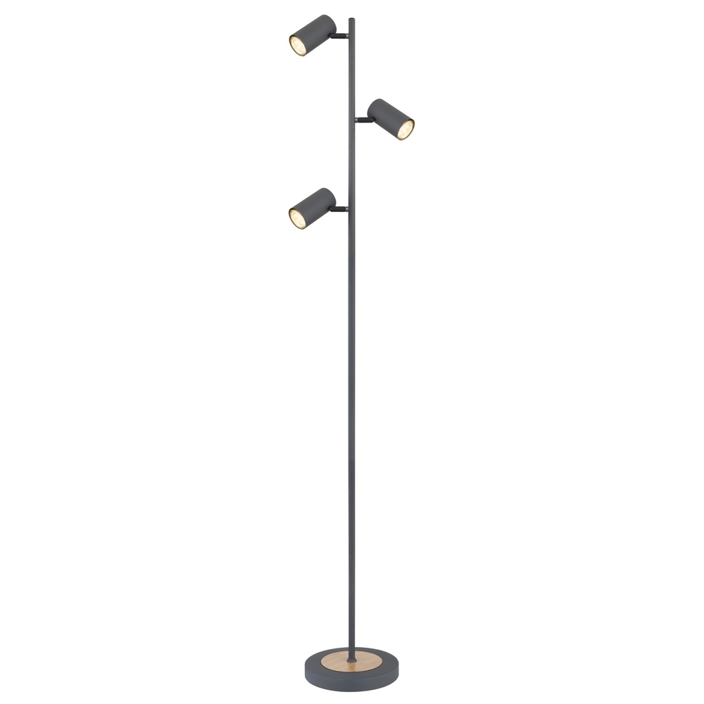 Lampe sur pied à 3 lumières Robby Graphite