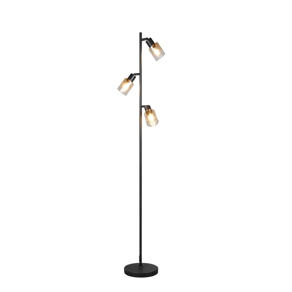 Lampadaire Cadiz Verre ambré à 3 lumières Trio 4017807653472