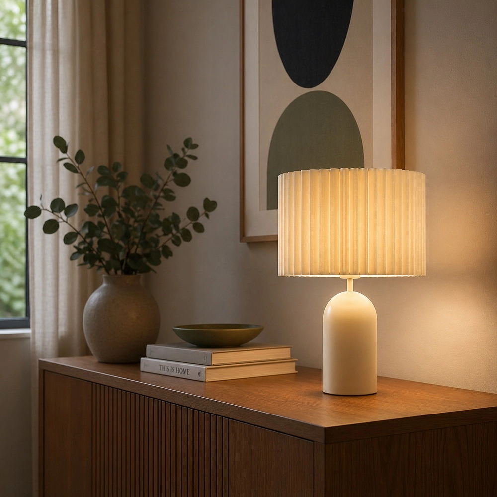 Lampe de table Velin brun sable Brilliant 4004353476792