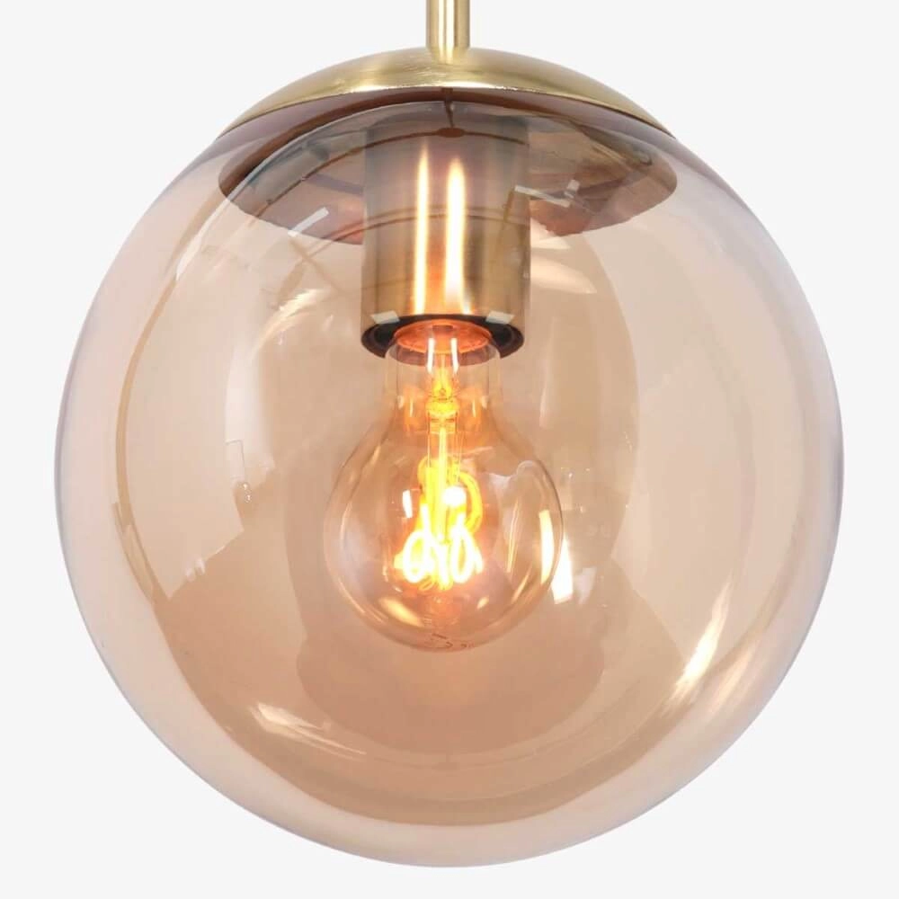 Lampe à suspension en verre doré Bolique Ø 30 cm Steinhauer 8712746166392