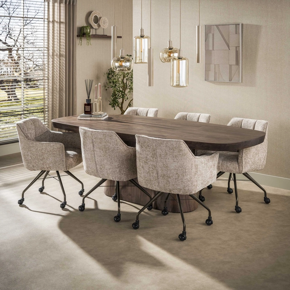Lampe pendante de table à manger Serene 7-lumières - sable Lyora 8716803510920