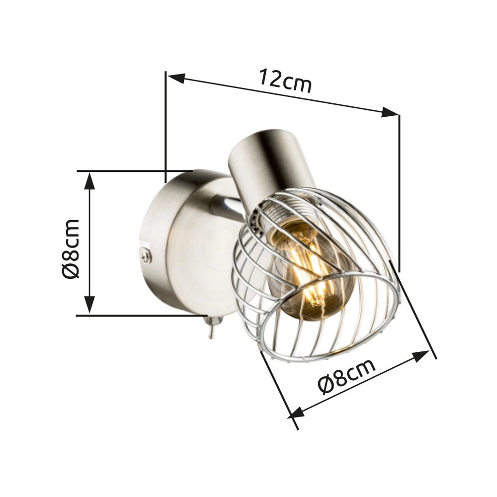 Lampe murale Texas nickel Globo 9007371356898