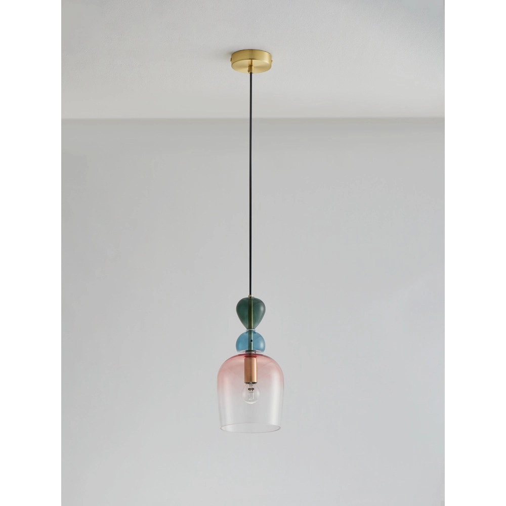 Suspension colorée Murano rose Lyora 5212017434197