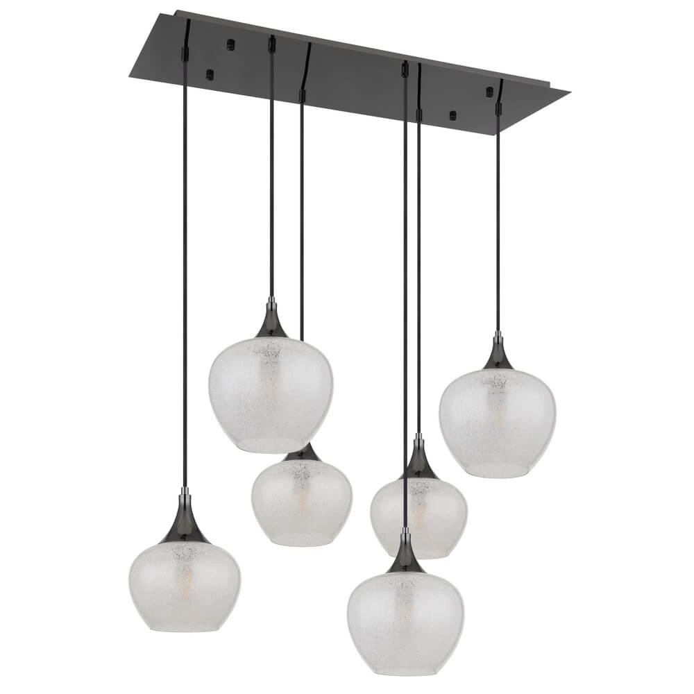 Suspension anthracite Maxy avec verre blanc 6 lumières Globo 9007371453184