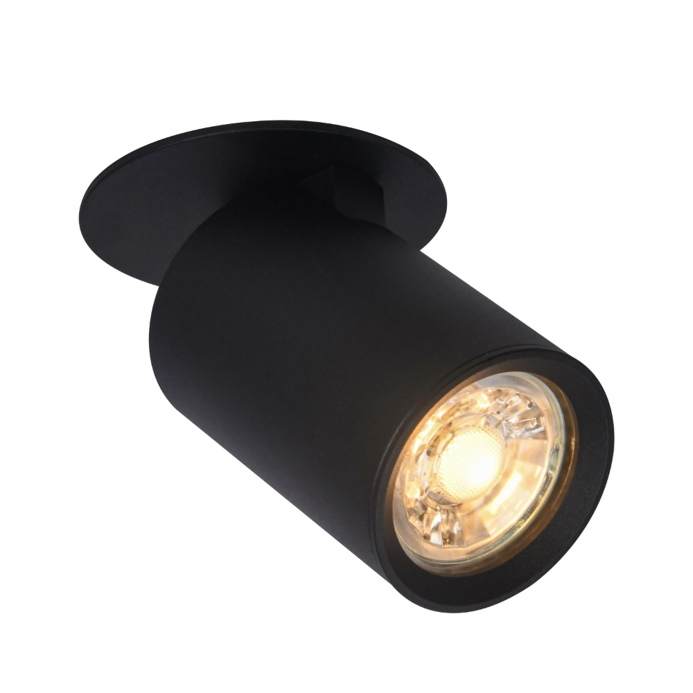 Spot encastrable noir Parma orientable aluminium Ø 5,4cm