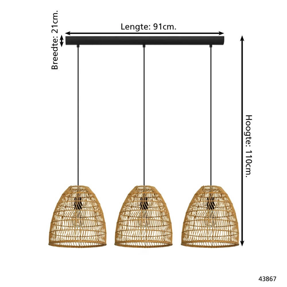 Lampe suspendue pour salle à manger Ayesgarth aux toits de chaume Eglo 9002759438678