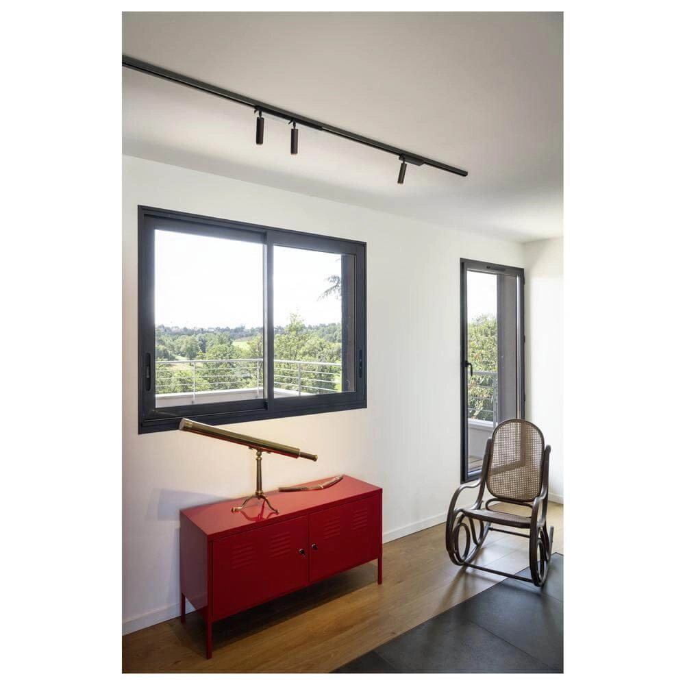 Spot ferroviaire Grip! S Noir 1 phase réglable SLV 4024163296489