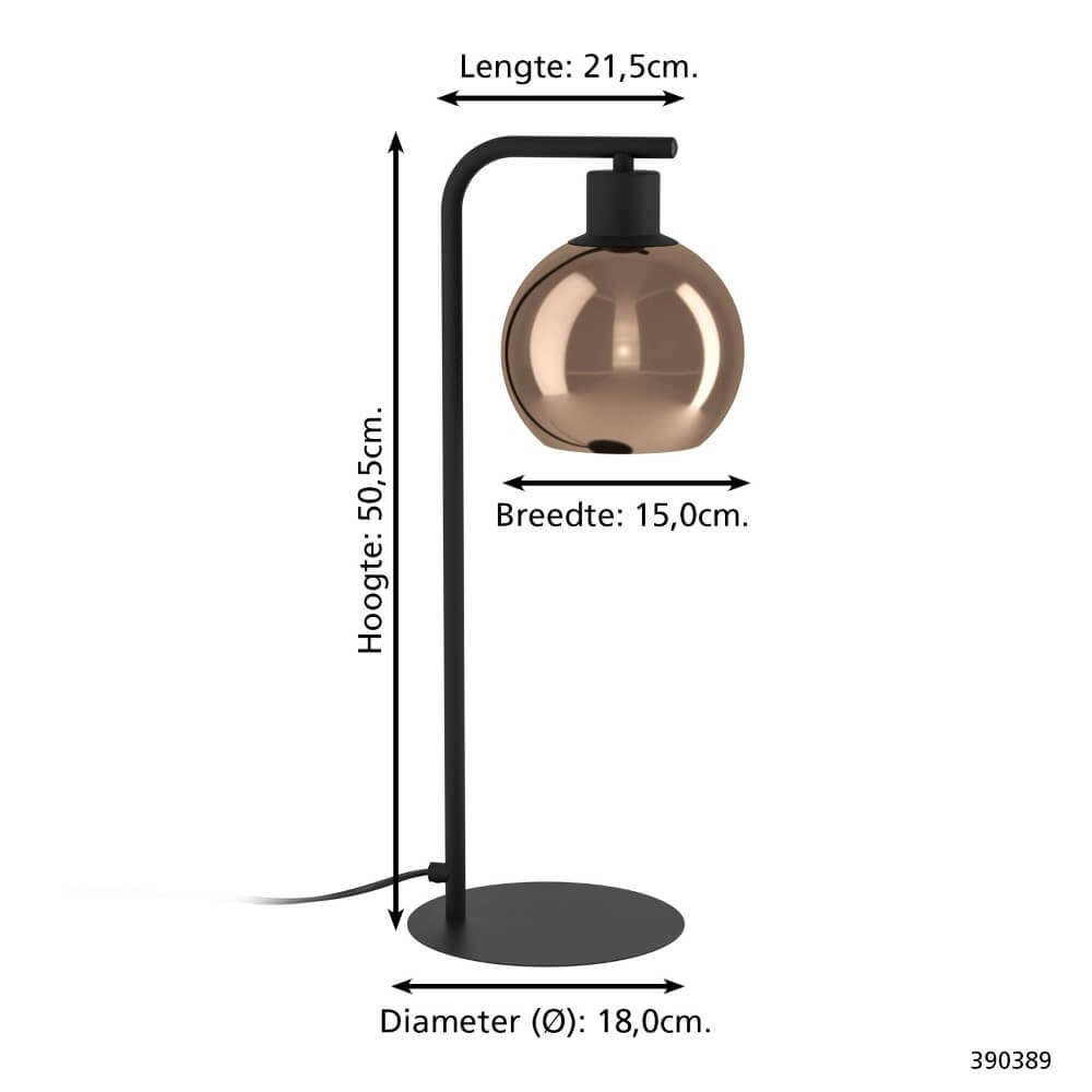 Lampe de table en cuivre Cordoba noir Stars of Light 9008606295197