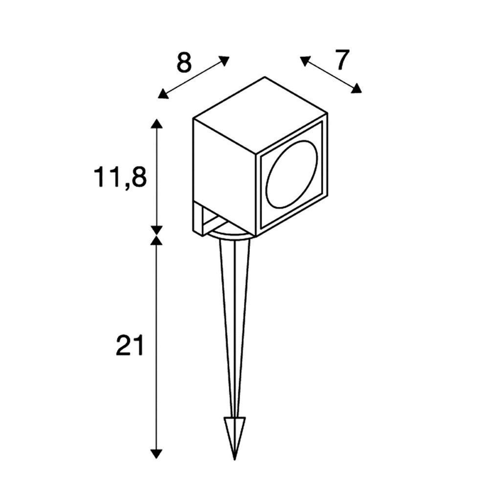 Projecteur LED de jardin Nautilus Square LED avec piquet de terre SLV 4024163140775