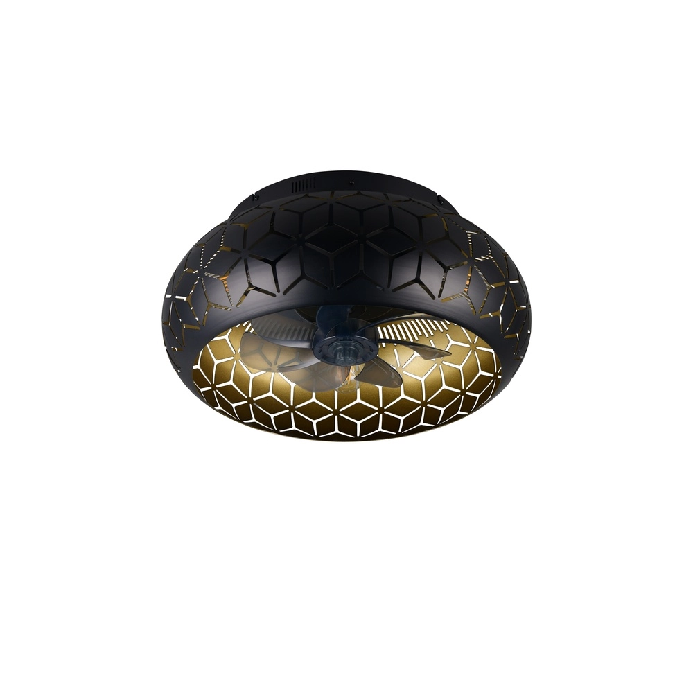 Ventilateur de plafond noir Bidar excl 3x E27 Trio 4017807643985