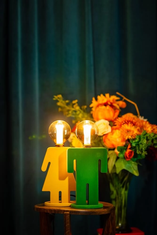 Lampe de table en bois Eve Velvet jaune ETH 8720195301554