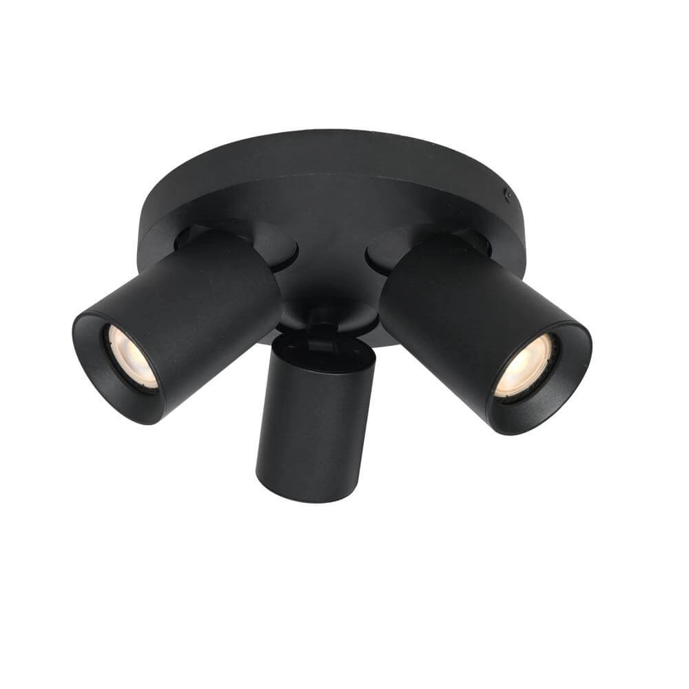 Plafonnier rond Megano 3 lumières noir Plafonnier rond Megano 3 lumières noir