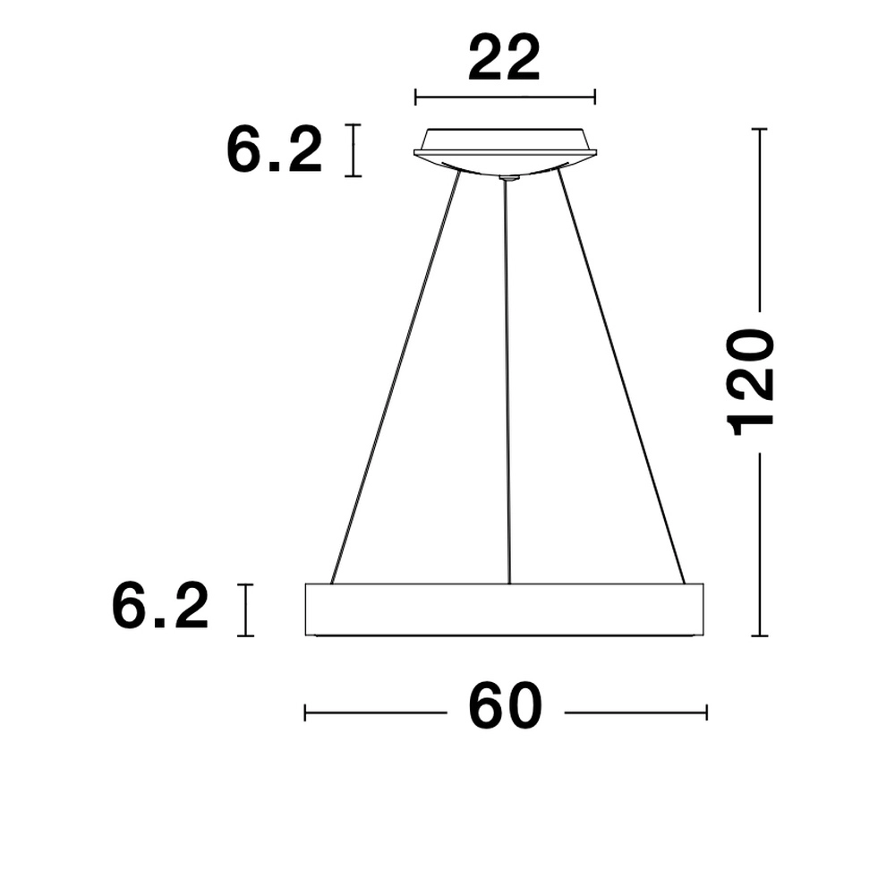 Suspension Rando Thin gris argenté Ø 60cm Lyora 5212017420251