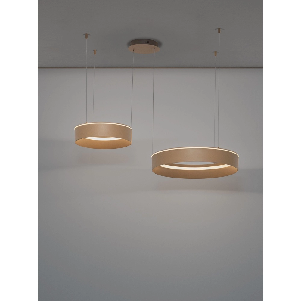 Lampe pendante moderne Olivia Double brun sable Lyora 5212017494269