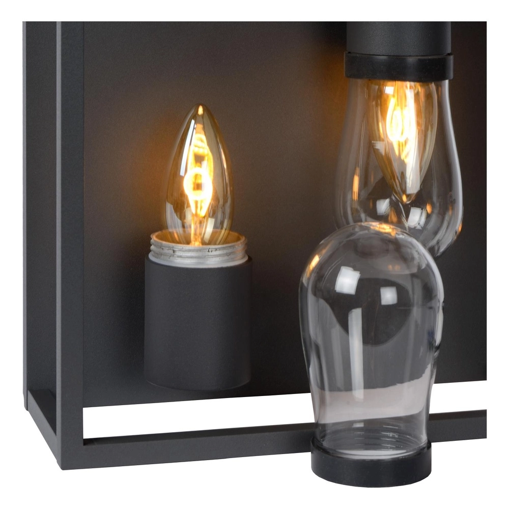 Lampe murale noire Carlyn Salle de bain à 2 lumières IP54 Lucide 5411212271709