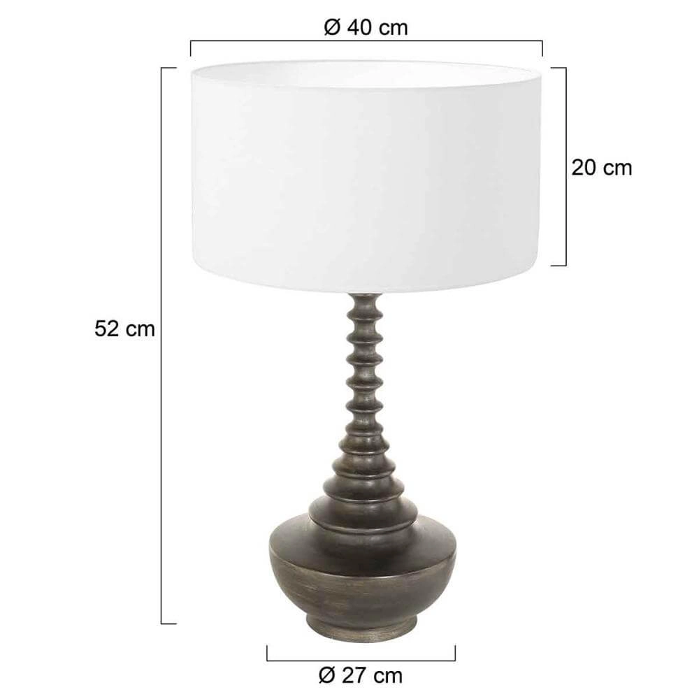 Lampe de table unique Bois avec capot blanc Steinhauer 8712746172546