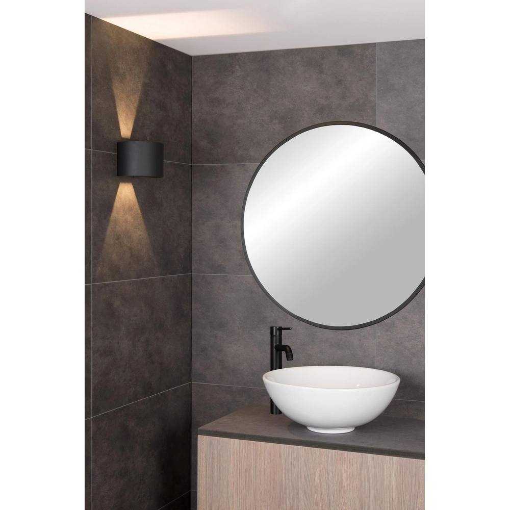 Projecteur mural carré Axi 2 x 3,5W IP54 noirs Lucide 5411212690029