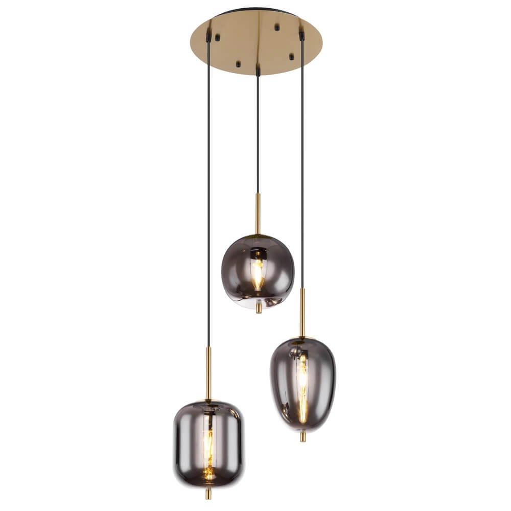 Suspension dorée Blacky I 3 lumières Suspension dorée Blacky I 3 lumières