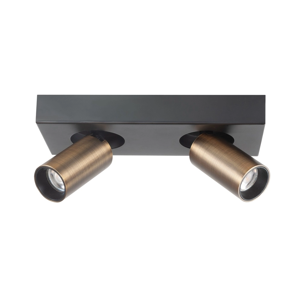 Moquerie Eliano 2 lumières noir avec bronze cuivré Moquerie Eliano 2 lumières noir avec bronze cuivré