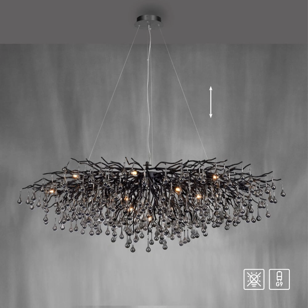 Grand lustre Icicle noir Paul Neuhaus 4012248377543