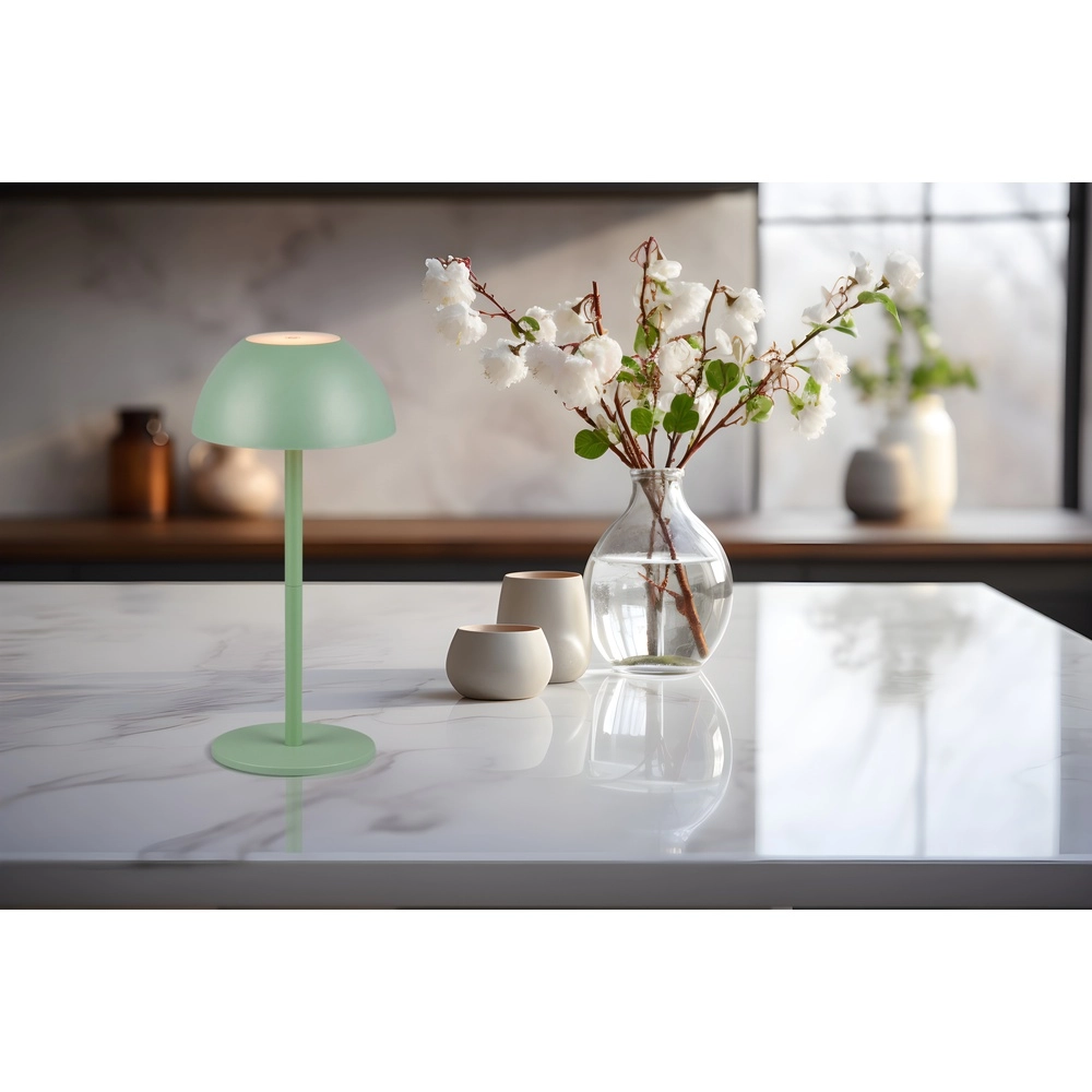 Lampe de table Ricardo vert pistache Ø 13,5cm Trio 4017807601800