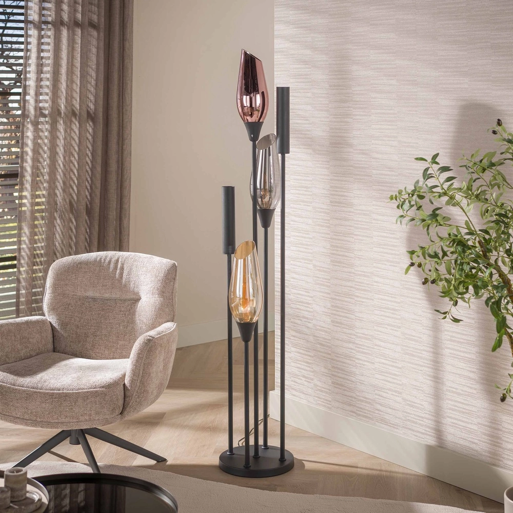 Lampadaire moderne Cocoon Noir Lyora 8716803515116