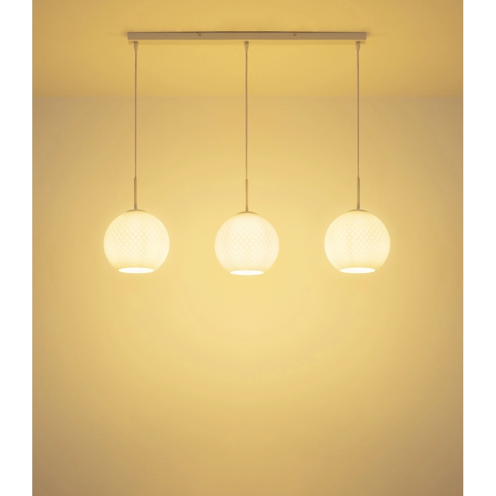 Lampe pendante à 3 lampes Andre Blanc Globo 9007371583461