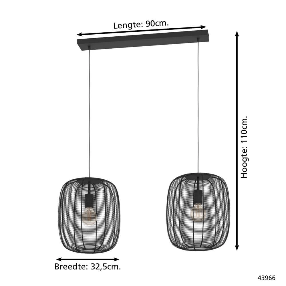 Lampe suspendue 2 lumières Rinroe conception noir Eglo 9002759439668