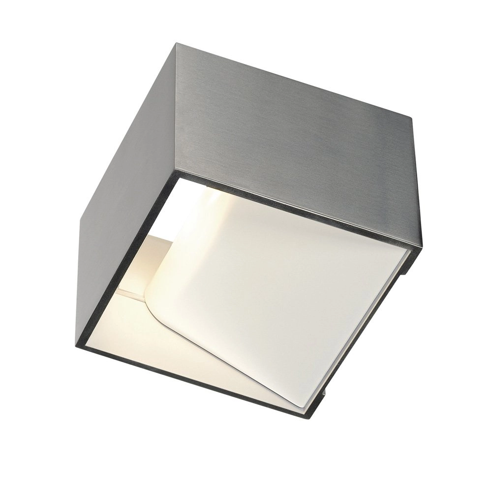 Lampe LED Logs Up - Down carré gris métallisé