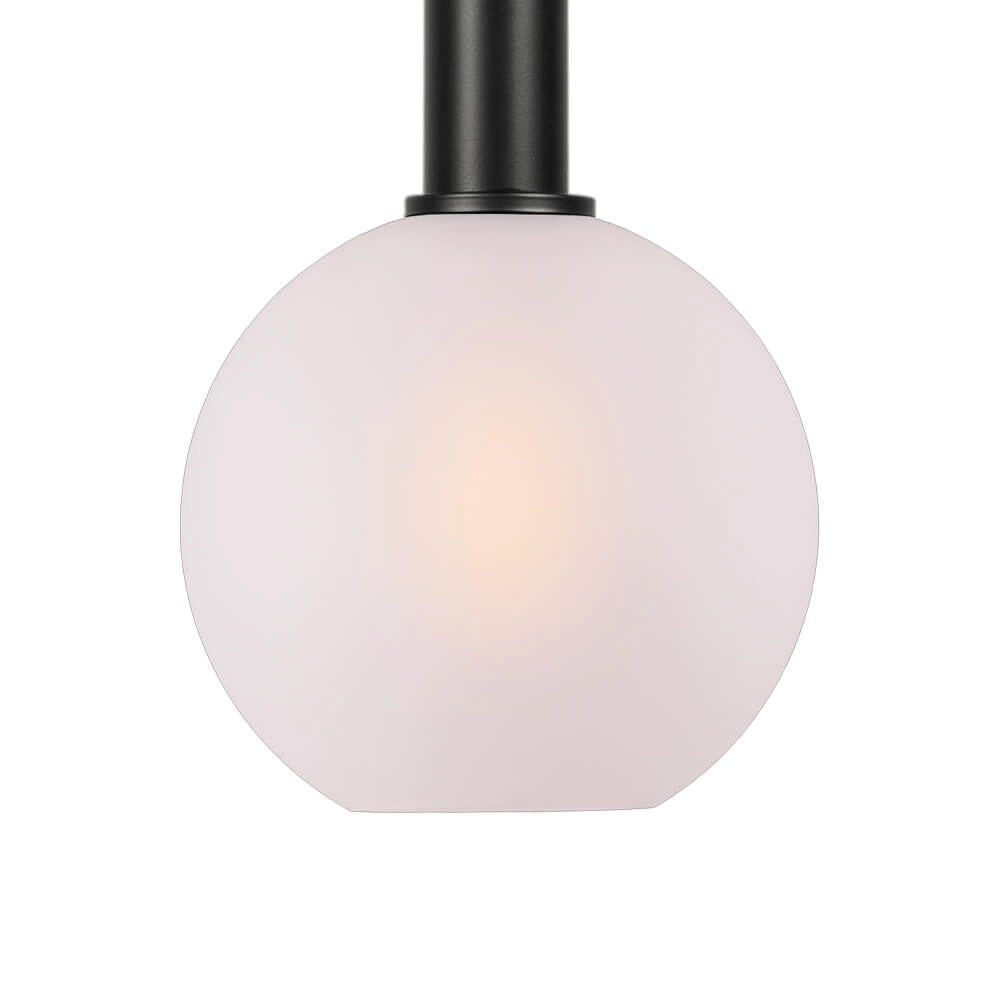 Lampe suspendue Ø 20cm Bella 2 Noir avec verre blanc mat Masterlight 8718121334332