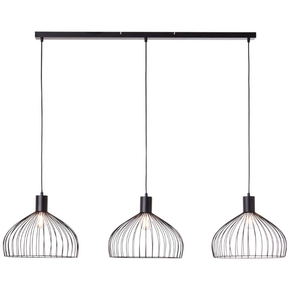 Lampe suspendue Blacky 3 lumières noir