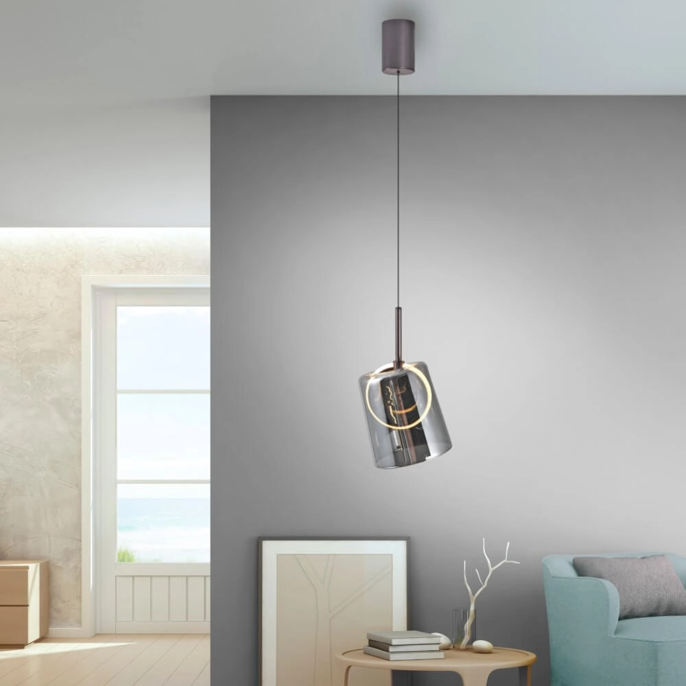 Lampe suspendue Zula fumé Paul Neuhaus 4012248383612