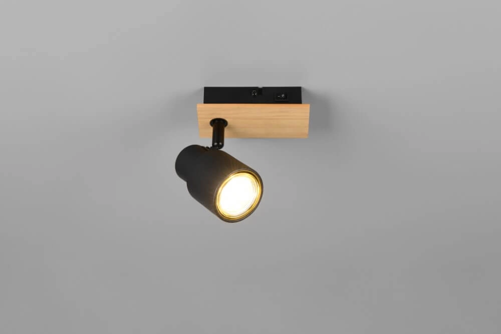 Applique murale design Pierre noir avec bois Trio 4017807638158