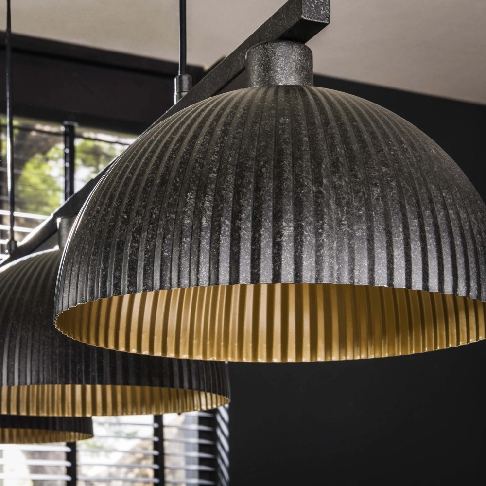 Lampe pendante industrielle Ripple 3L - Ø 30cm Lyora 8716803512344