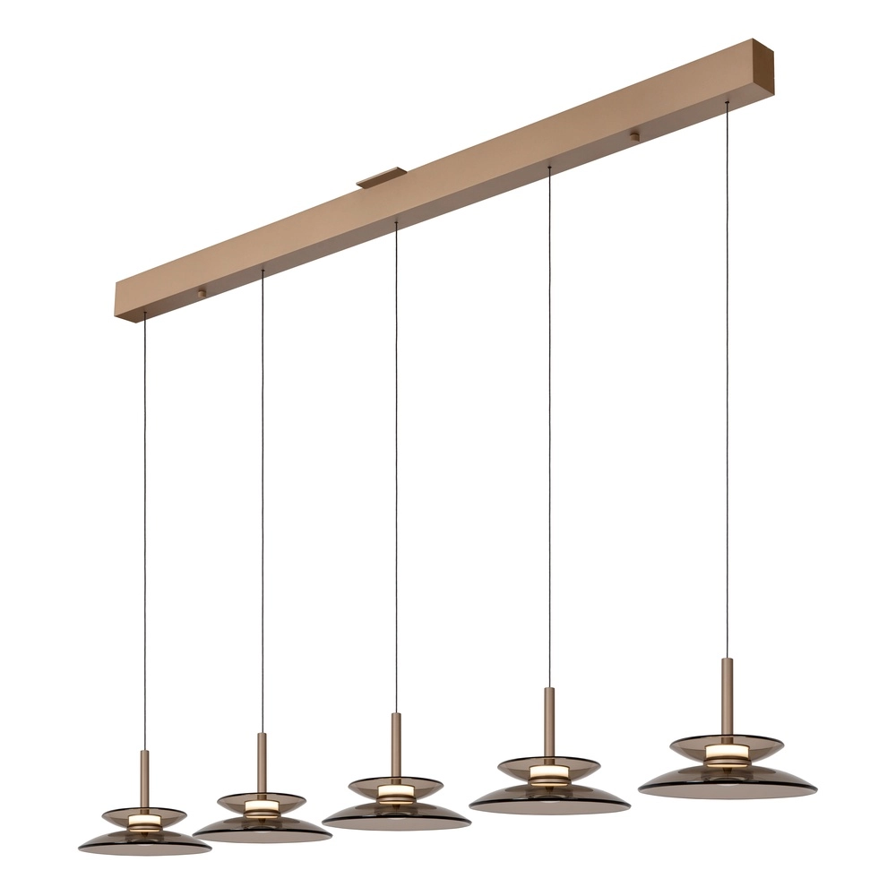 Lampe pendante de salle à manger Santiago Led - champagne - 5x Ø 23cm Premium by Lucide 5411212221902