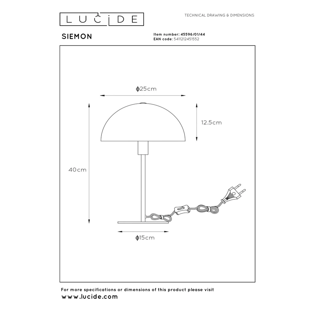 Lampe de table de conception Siemon jaune Lucide 5411212451552