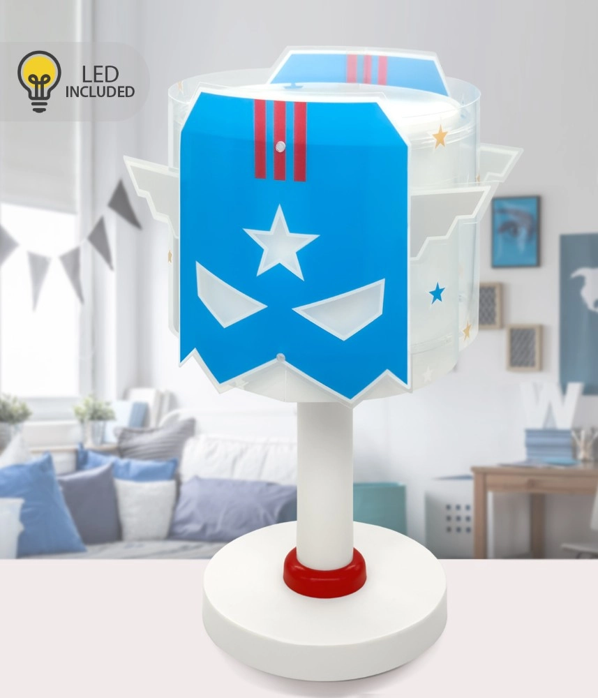 Lampe de table pour chambre d’enfant Hero lueur bleue dans l’obscurité Dalber 8420406002354