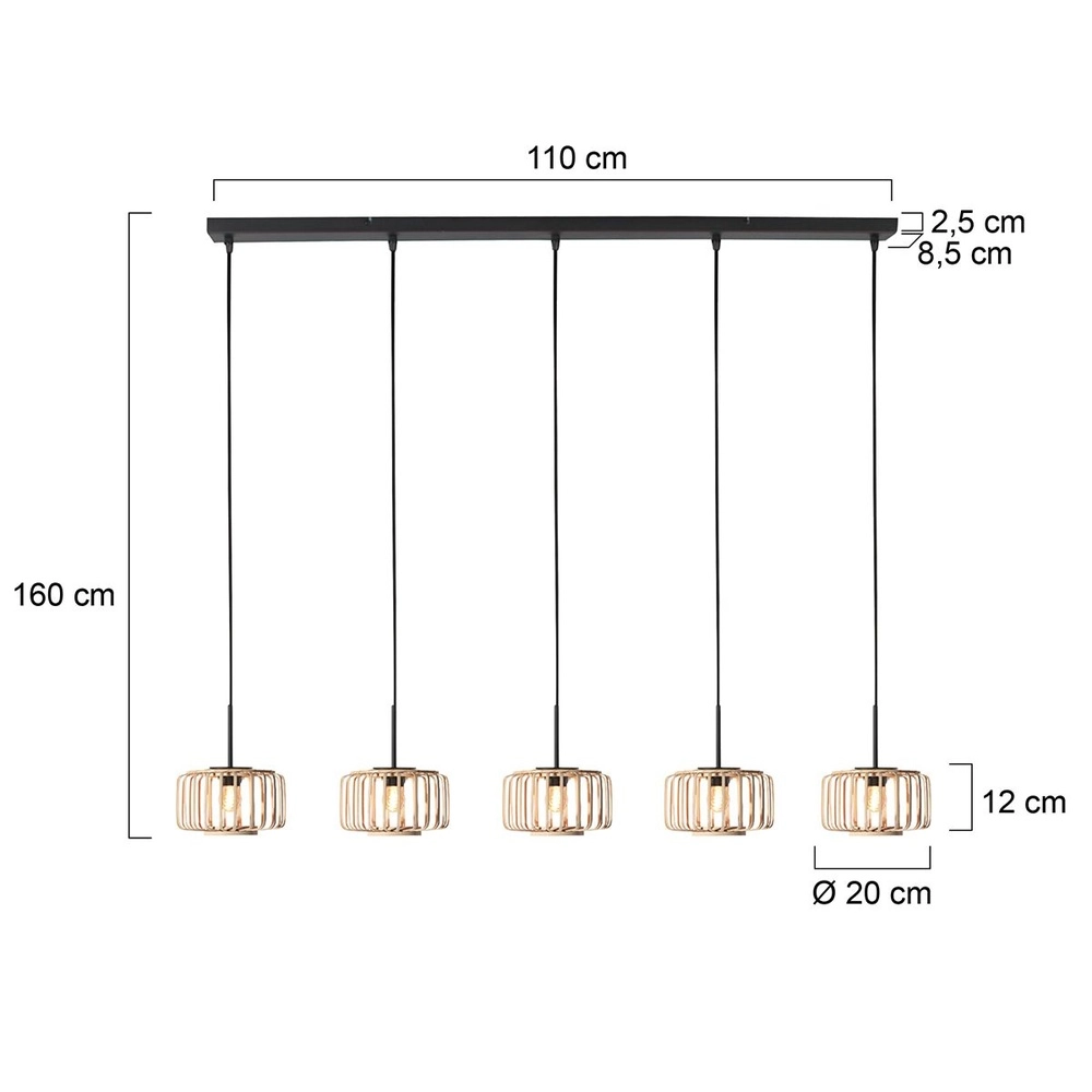 Suspension 5 lumières HaloSwap Droit Steinhauer 8712746183214
