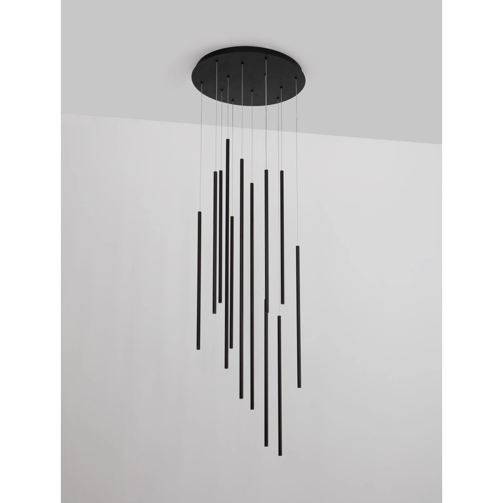 Suspension design Elettra 12 lumières noir Suspension design Elettra 12 lumières noir