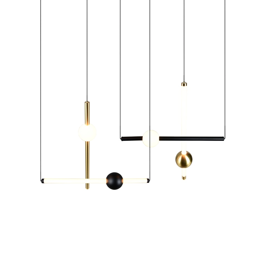 Suspension moderne Melita noir avec or Trio 4017807661910