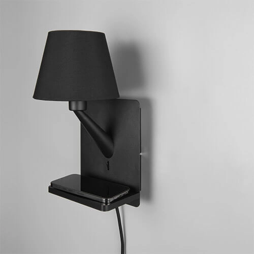 Veilleuse élégante Comfort noir - avec USB Trio 4017807614763