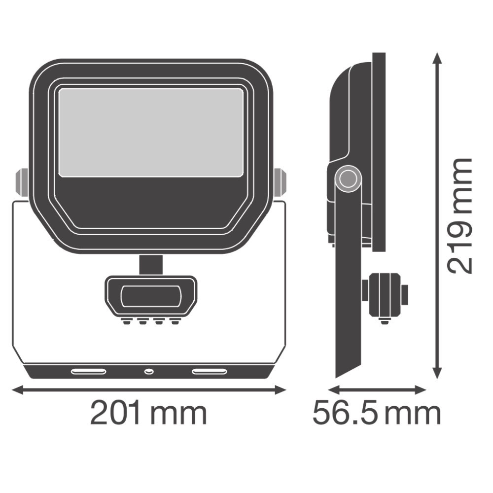 Projecteur Vance 41W - 3000K noir avec capteur Lyora 4099854306860
