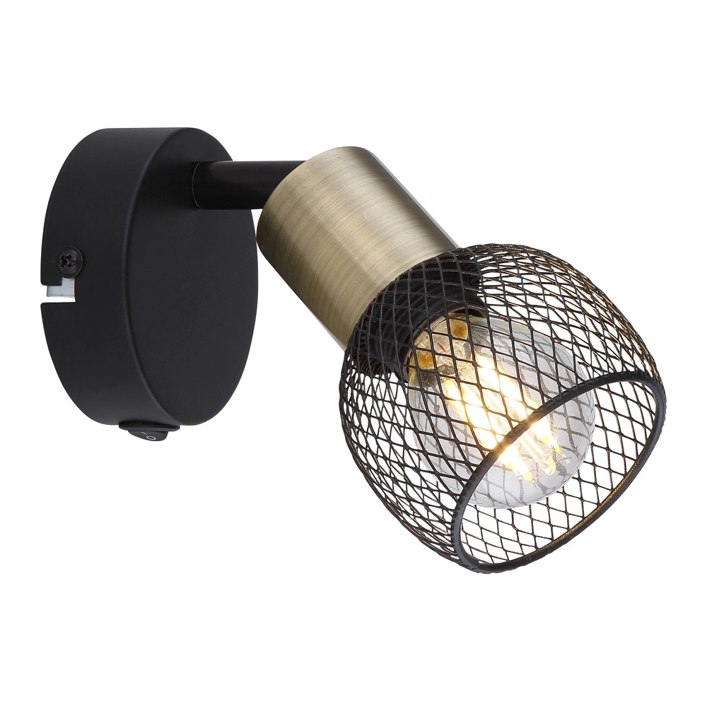 Lampe murale Fiastra noir avec maille