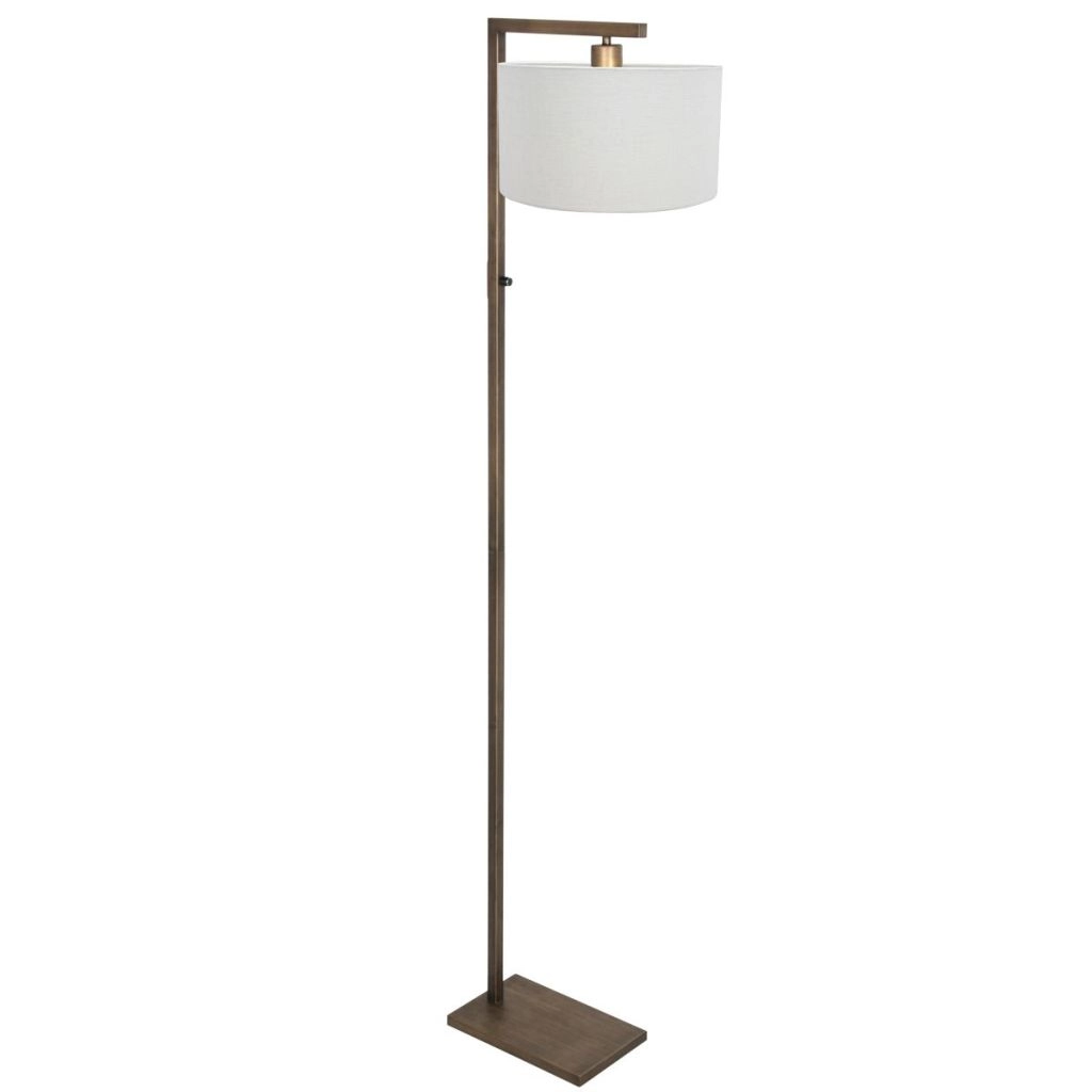 Lampe sur pied en bronze Stang avec capuche blanche Steinhauer 8712746189704