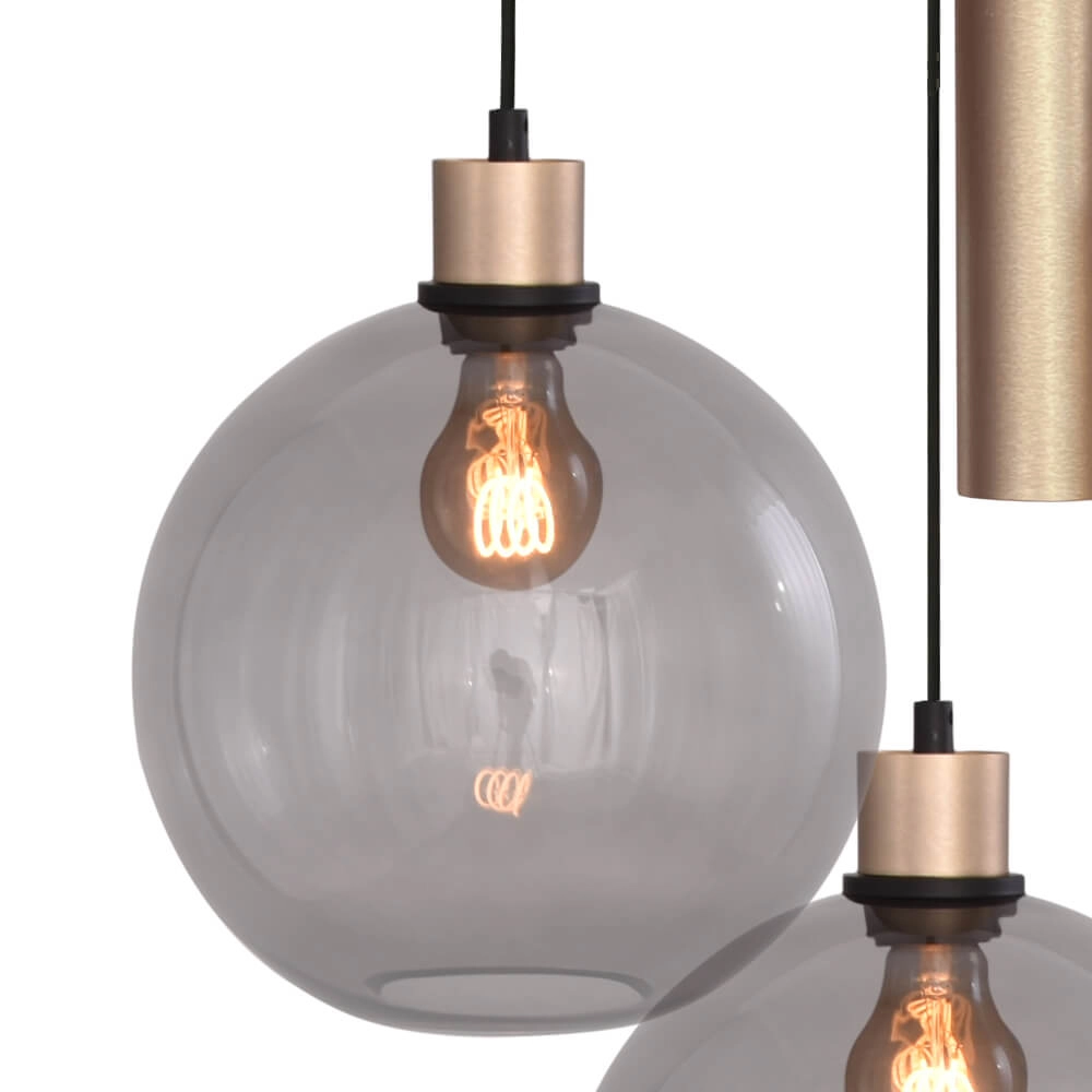 Lampe suspendue Vide Lazise 3x Ø 25cm et 2x GU10 or Masterlight 8718121303093